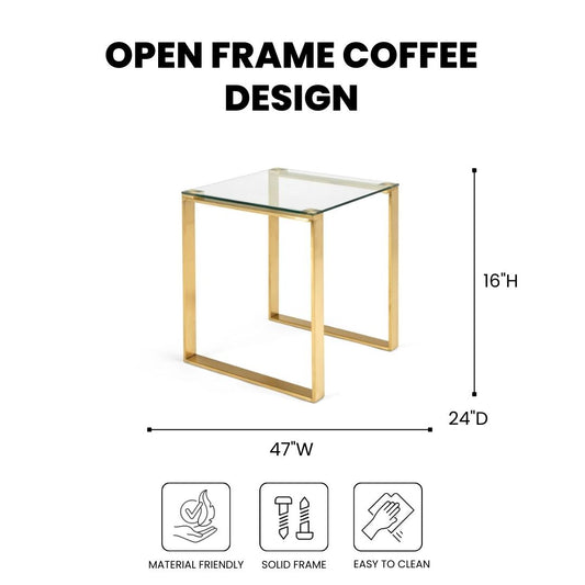 Hudson Brushed Gold End Table - Ella and Ross Furniture