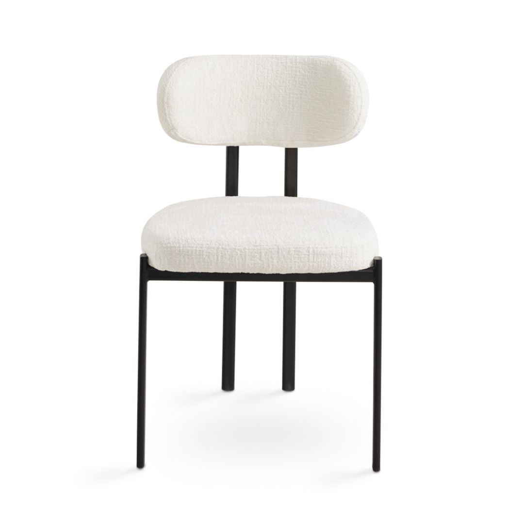 Ezra Dining Chair in Cream.