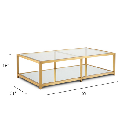 Fabian Brushed Gold Coffee Table - Rectangular - Ella and Ross Furniture