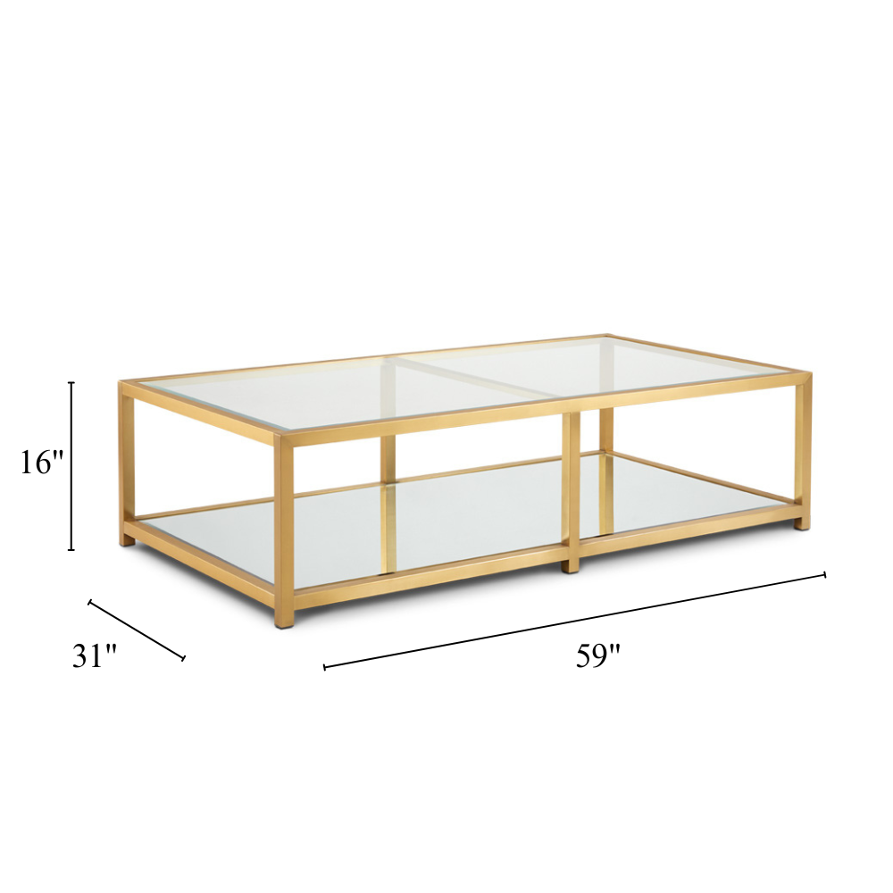 Fabian Brushed Gold Coffee Table - Rectangular - Ella and Ross Furniture