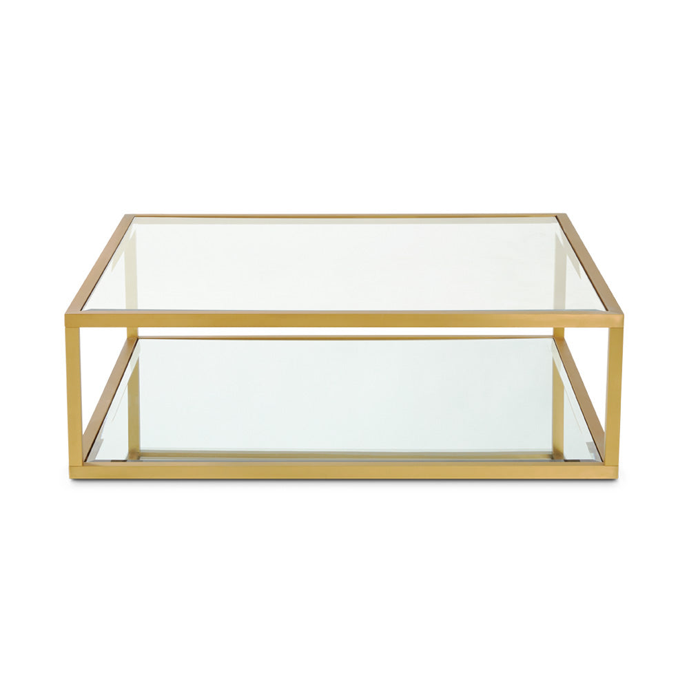 Fabian Brushed Gold Coffee Table - Square - 47" - Ella and Ross Furniture