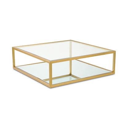 Fabian Brushed Gold Coffee Table - Square - 47" - Ella and Ross Furniture