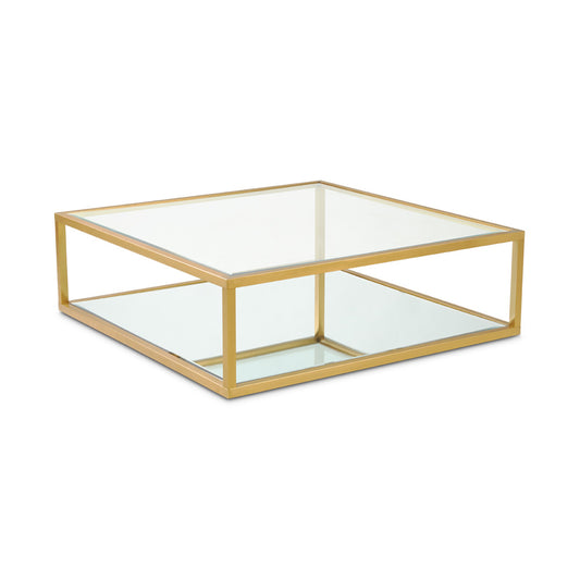 Fabian Brushed Gold Coffee Table - Square - 47" - Ella and Ross Furniture