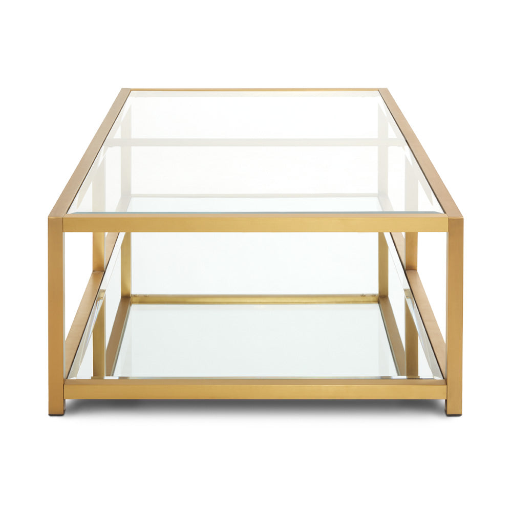 Fabian Brushed Gold Coffee Table - Rectangular - Ella and Ross Furniture