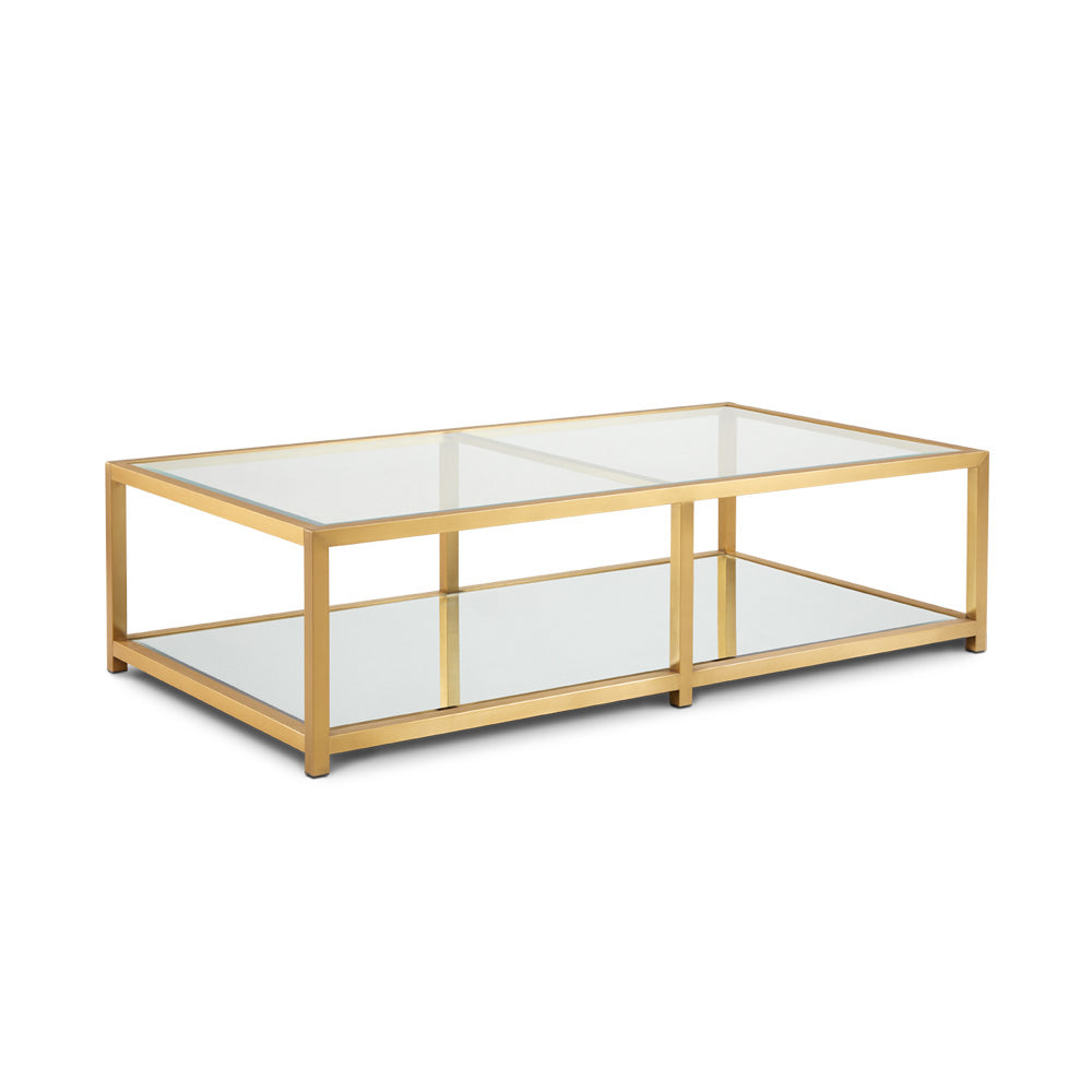 Fabian Brushed Gold Coffee Table | Rectangular Design for Elegant Spaces