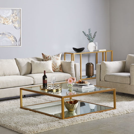 Fabian Brushed Gold Console Table - Ella and Ross Furniture