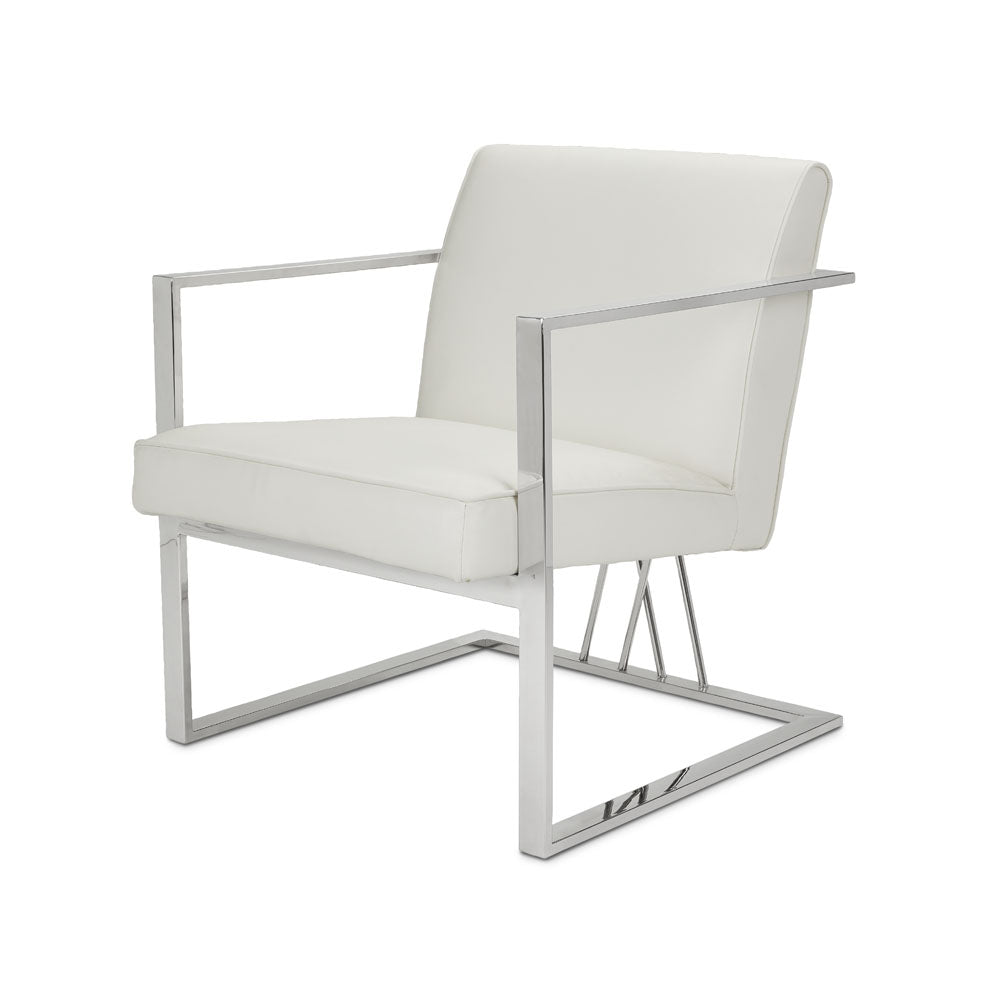 Fenton Accent Chair White Leatherette - Ella and Ross Furniture