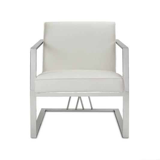 Fenton Accent Chair White Leatherette - Ella and Ross Furniture