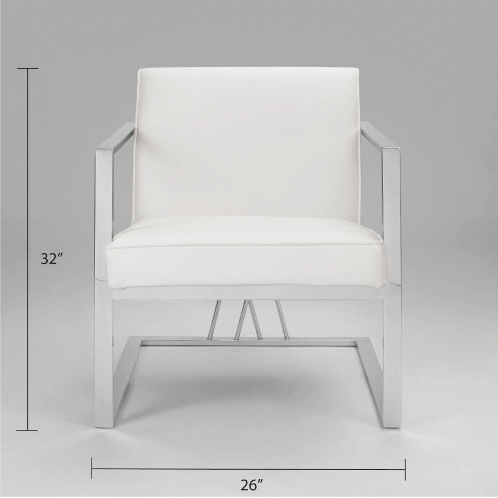 Fenton Accent Chair White Leatherette - Ella and Ross Furniture