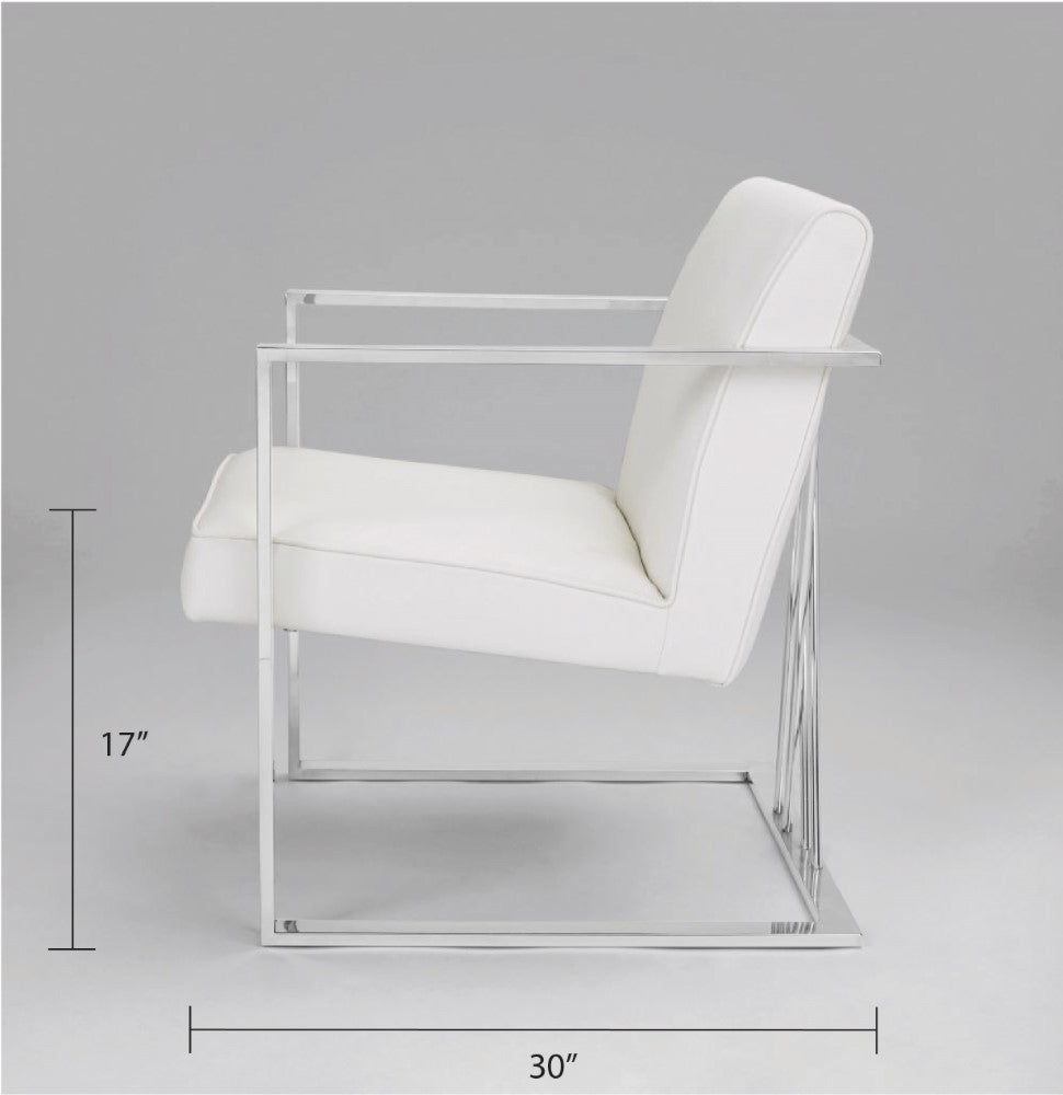 Fenton Accent Chair White Leatherette - Ella and Ross Furniture