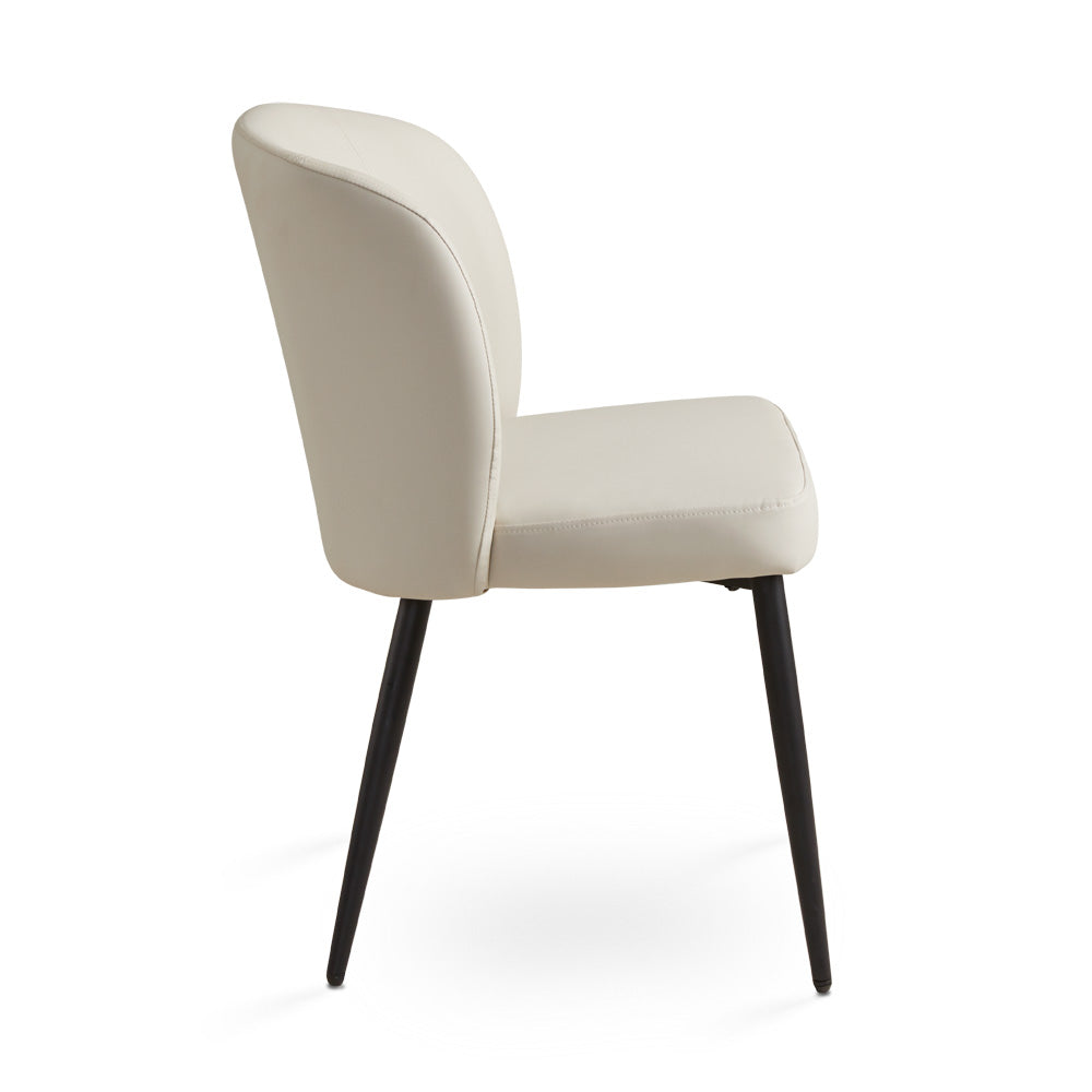 Divya Dining Chair Aspen Taurpe PU with Black Legs - Ella and Ross Furniture