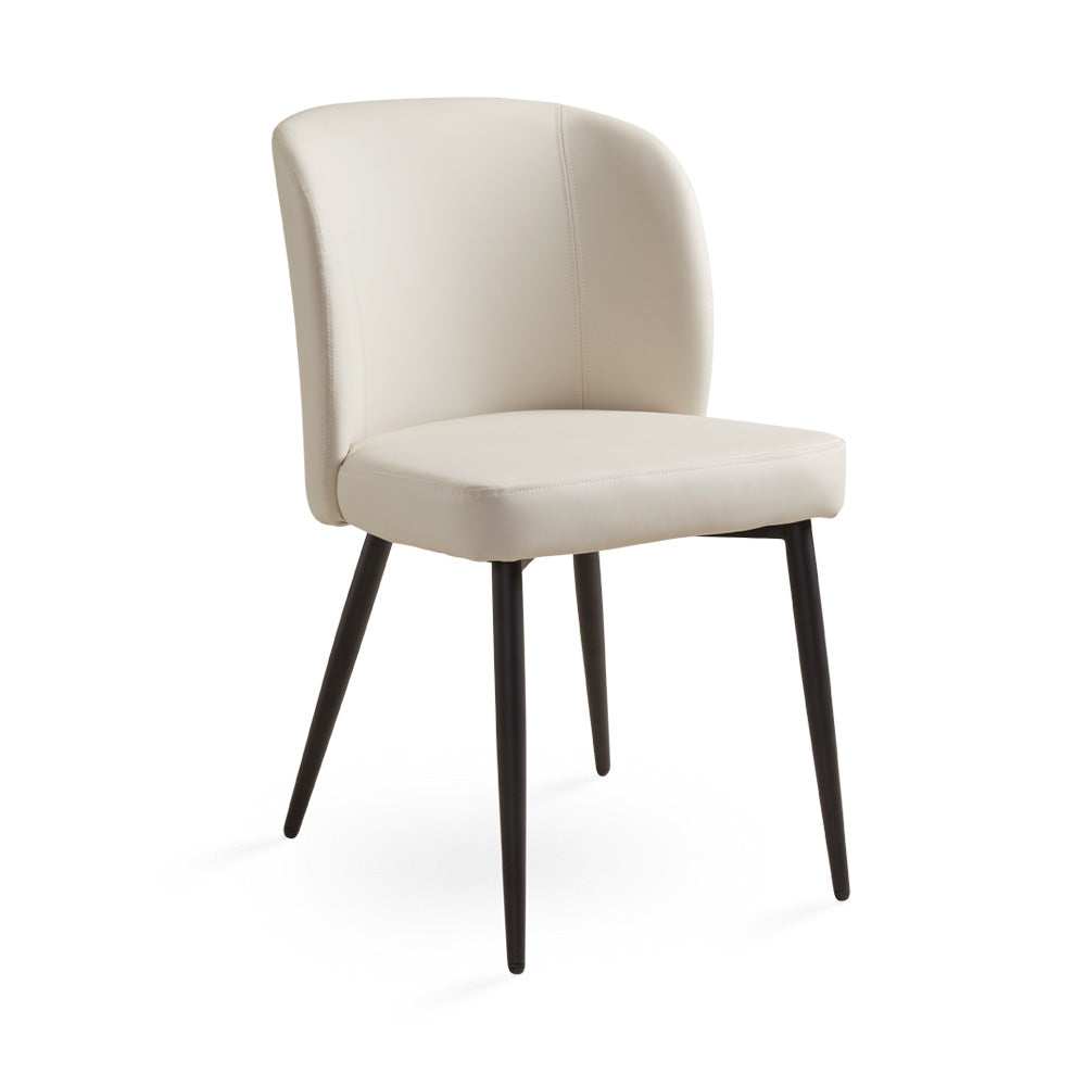 Divya Dining Chair Aspen Taurpe PU with Black Legs - Ella and Ross Furniture