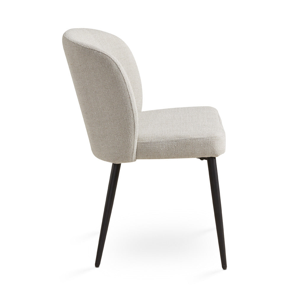 Divya Dining Chair Silex Beige Linen with Black Legs - Ella and Ross Furniture