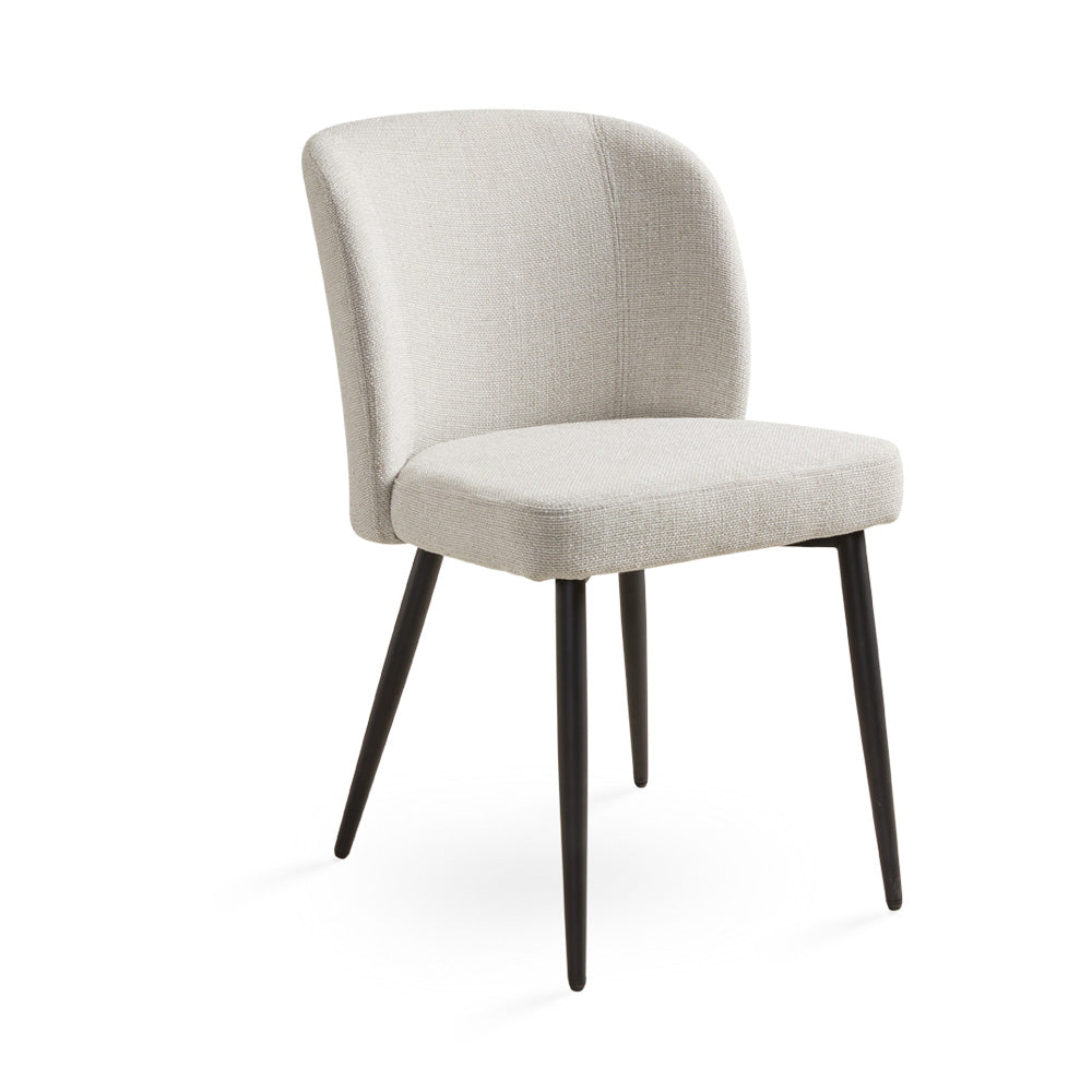 Divya Dining Chair Silex Beige Linen with Black Legs - Ella and Ross Furniture