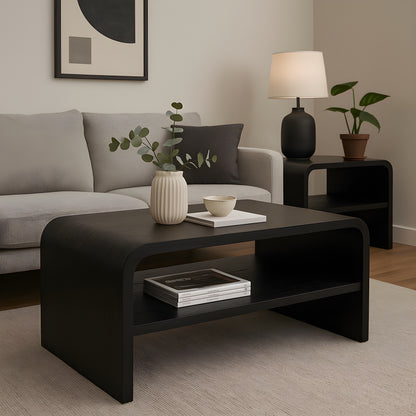 Geffrey coffee table in Black - Ella and Ross Furniture