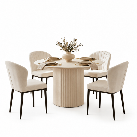 Harper White + Conan Ivory Linen Dining Set