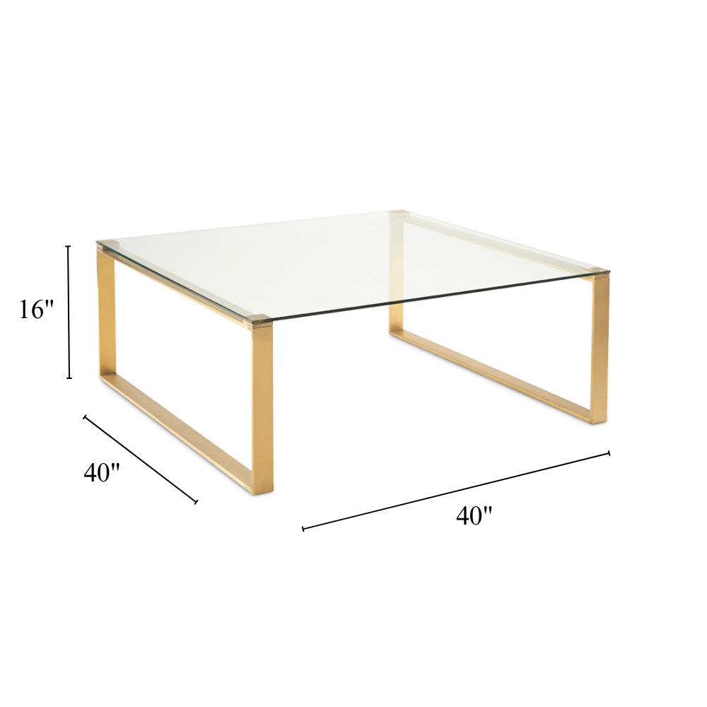 Hugo Brushed Gold Coffee Table - Ella and Ross Furniture