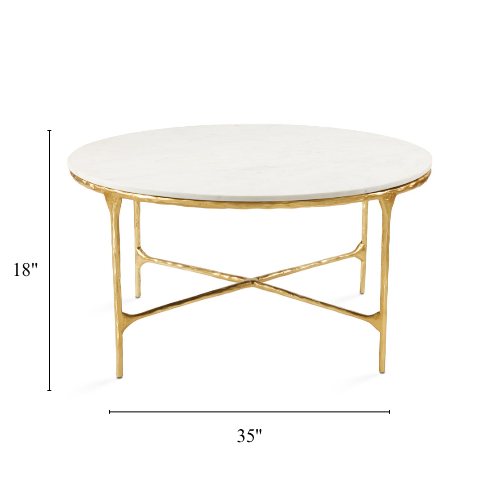 Kali Marble Coffee Table - Gold - Ella and Ross Furniture