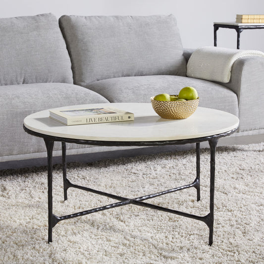 Kali Marble Coffee Table - Black - Ella and Ross Furniture