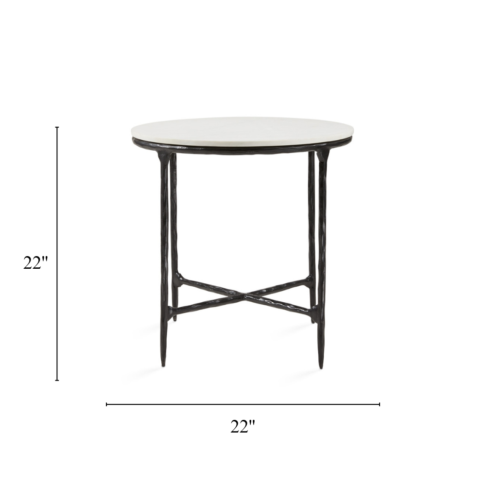 Kali Marble End Table - Black - Ella and Ross Furniture