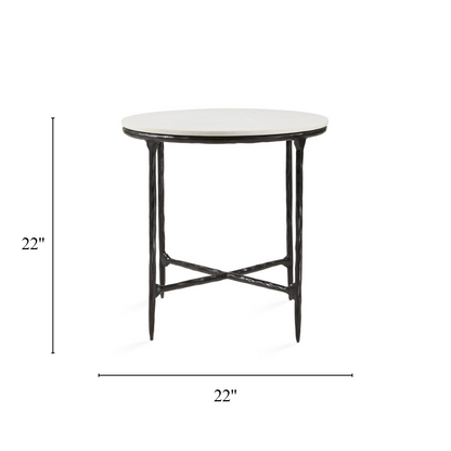 Kali Marble End Table - Black - Ella and Ross Furniture