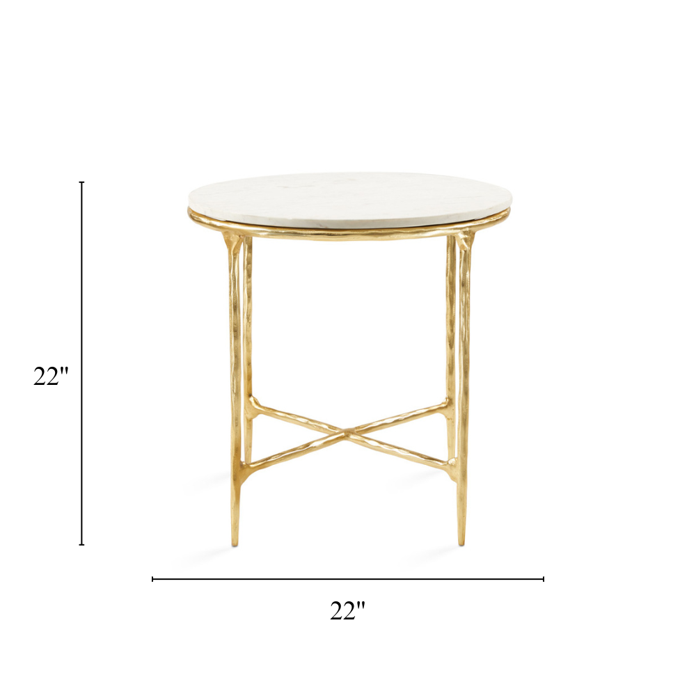 Kali Marble End Table - Gold - Ella and Ross Furniture