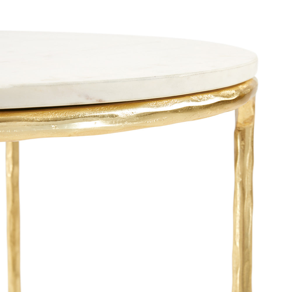 Kali Marble End Table - Gold - Ella and Ross Furniture