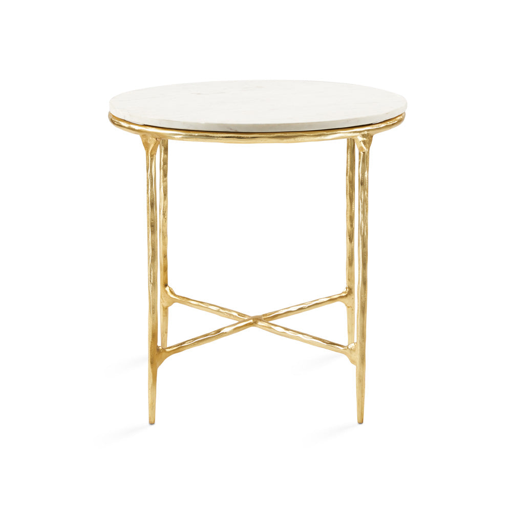 Kali Marble End Table - Gold - Ella and Ross Furniture