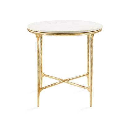 Kali Marble End Table - Gold - Ella and Ross Furniture