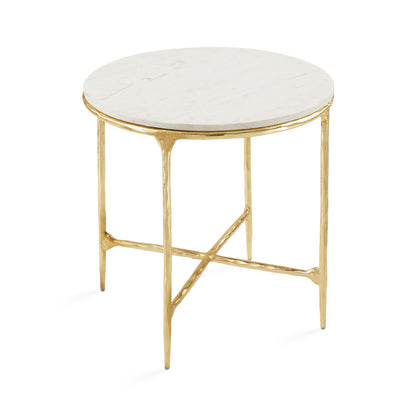 Kali Marble End Table - Gold - Ella and Ross Furniture