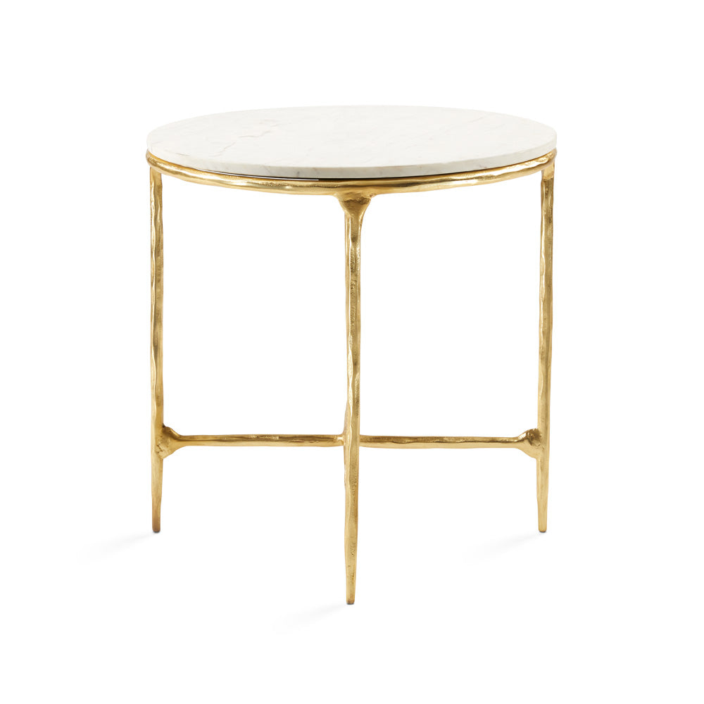 Kali Marble End Table - Gold - Ella and Ross Furniture