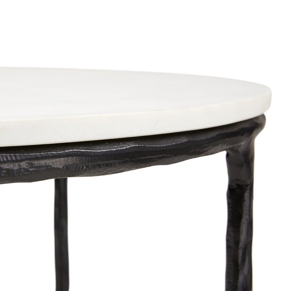 Kali Marble End Table - Black - Ella and Ross Furniture