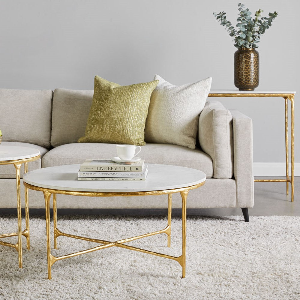 Kali Marble Coffee Table - Gold - Ella and Ross Furniture