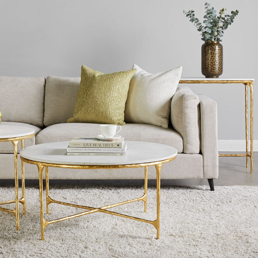 Kali Marble Coffee Table - Gold - Ella and Ross Furniture