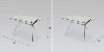 5 Pc Lilian Glass Dining Set - Ella and Ross Furniture