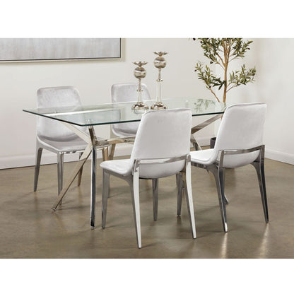 5 Pc Lilian Glass Dining Set - Ella and Ross Furniture