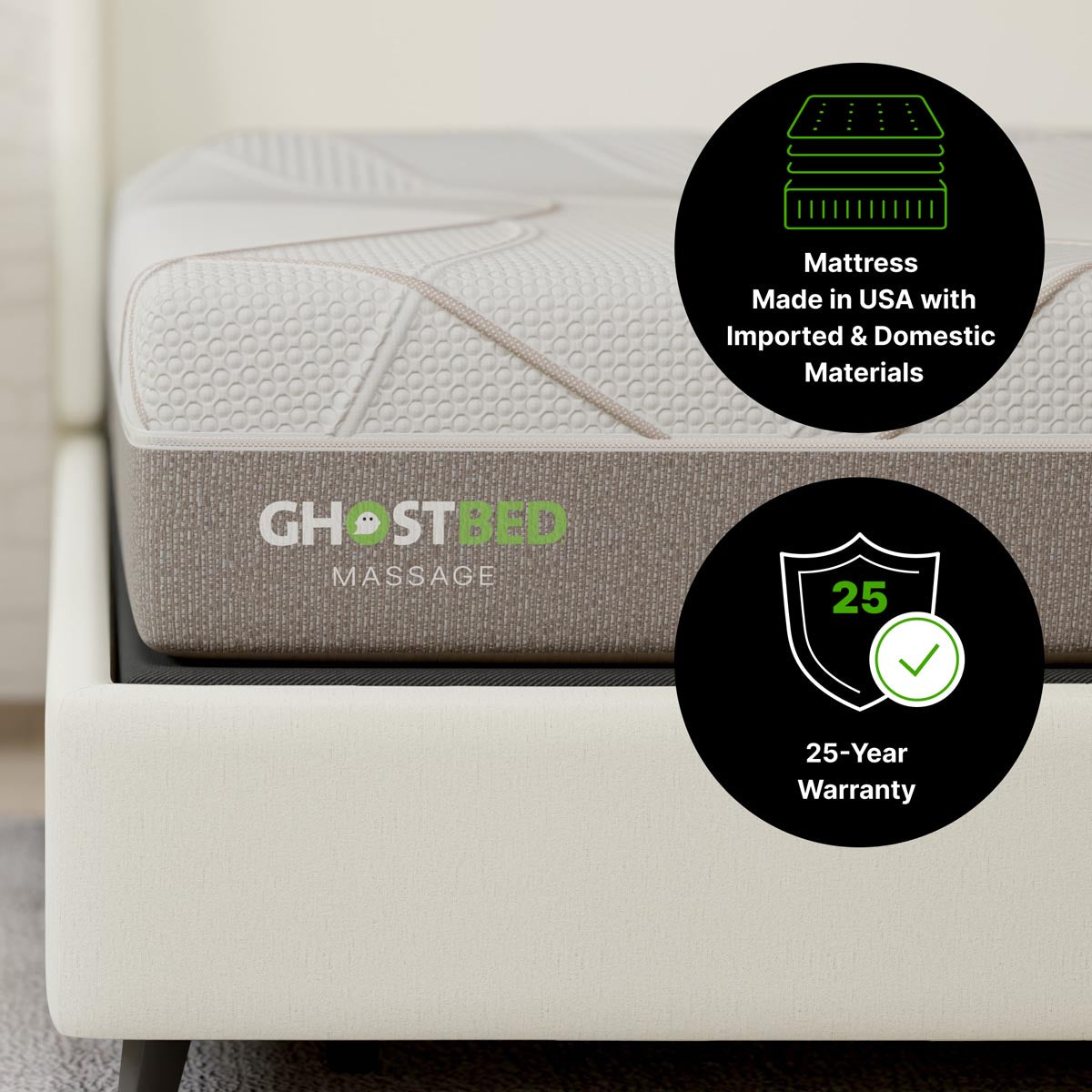 GhostBed 12" Massage Foam Mattress - Ella and Ross Furniture