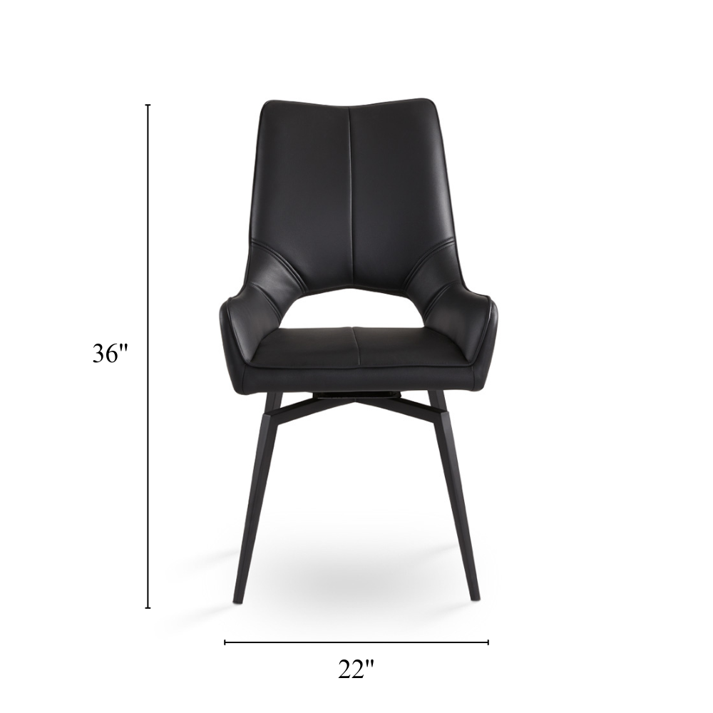 Michigan Swivel Dining Chair - Black - Ella and Ross Furniture
