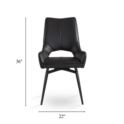 Michigan Swivel Dining Chair - Black - Ella and Ross Furniture