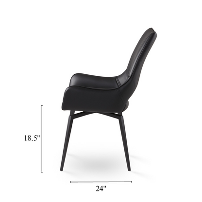 Michigan Swivel Dining Chair - Black - Ella and Ross Furniture