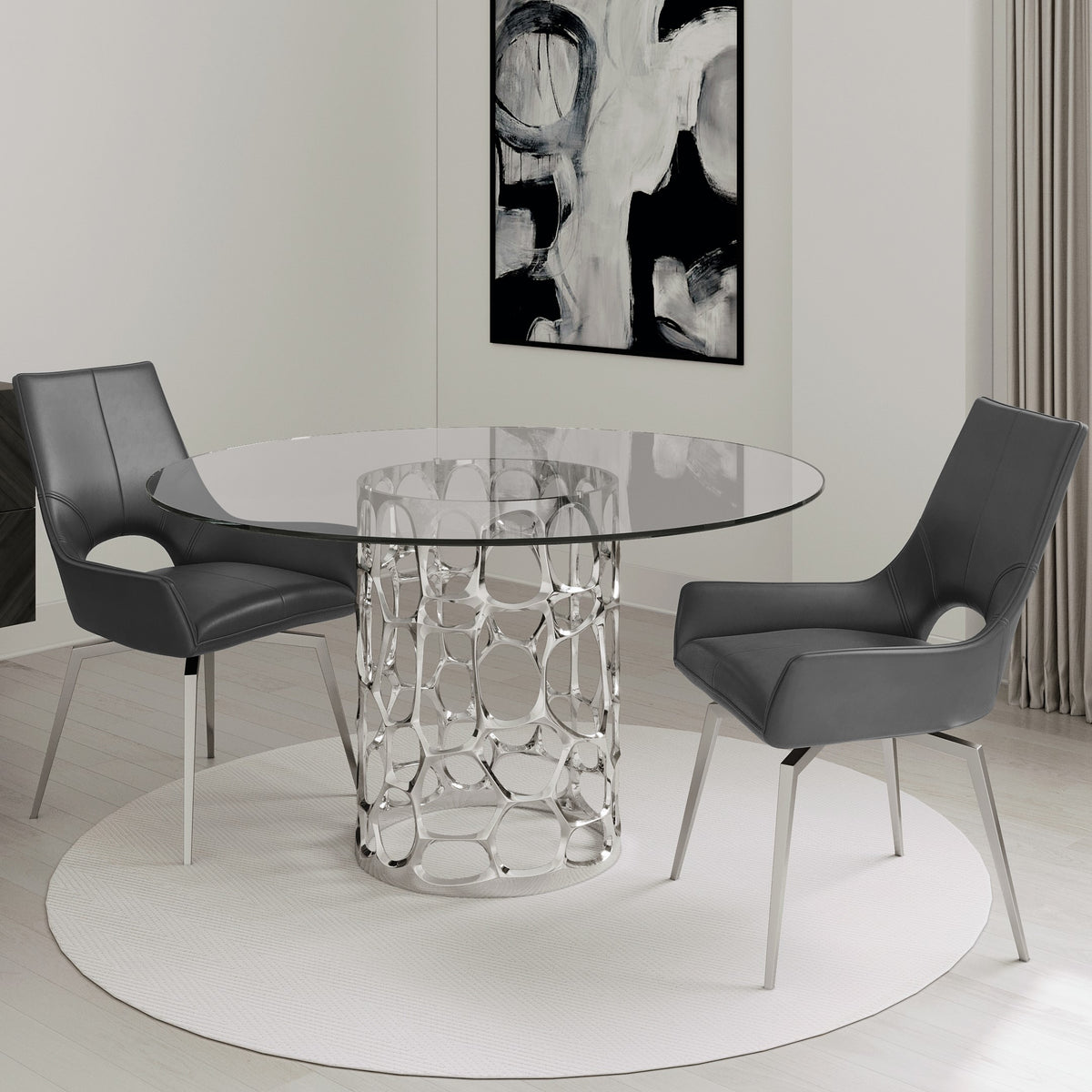 Michigan Swivel Dining Chair - Black - Ella and Ross Furniture