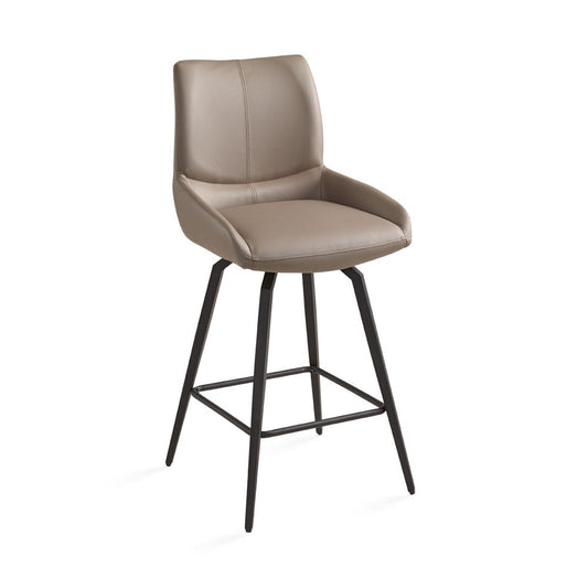 Norman Counter Chair Dark Taupe PU - Ella and Ross Furniture