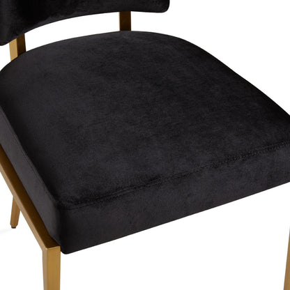 7 Pc Yvon Glass Dining Set in Black - Ella and Ross Furniture