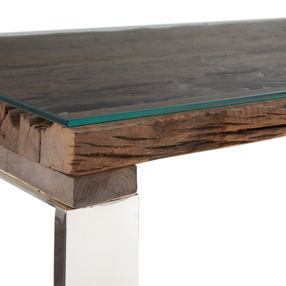 Pheobe Desk Wood Glass Top - Ella and Ross Furniture