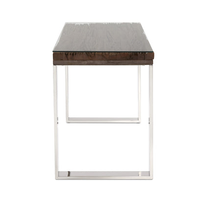 Pheobe Desk Wood Glass Top - Ella and Ross Furniture