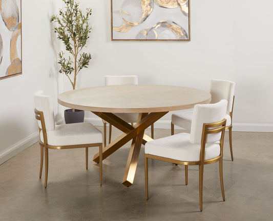 Raleigh 5pc Dining Set - Gold - Ella and Ross Furniture