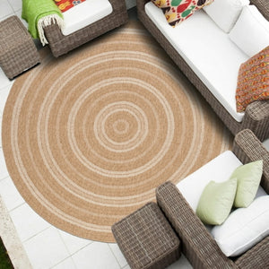 Avanos Indoor Outdoor Round Rug White Circle - Ella and Ross Furniture