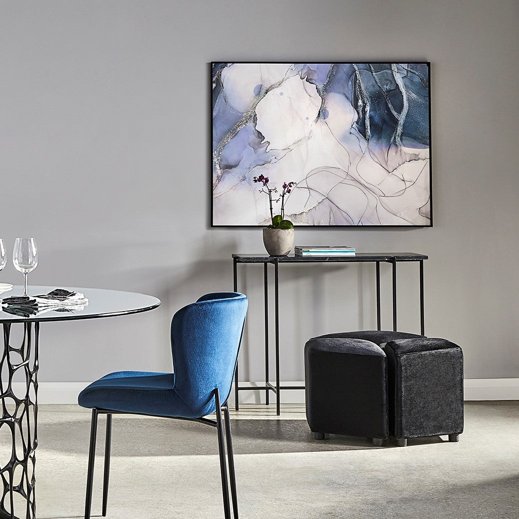 Tilly White Marble Console Table - Black Metal - Ella and Ross Furniture