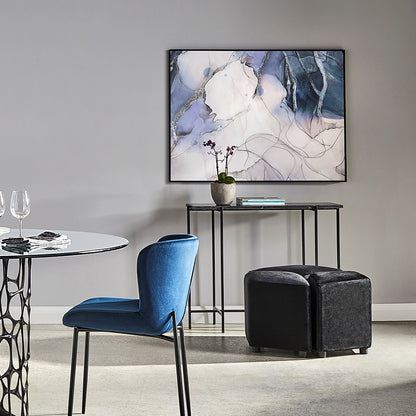 Tilly White Marble Console Table - Black Metal - Ella and Ross Furniture