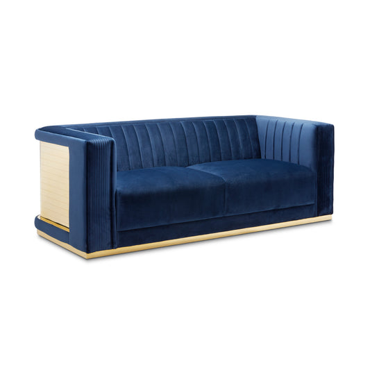 Tova Blue Velvet Sofa